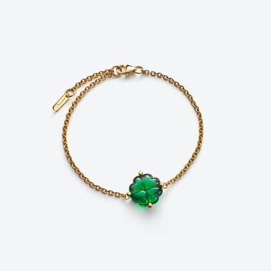 Trèfle Gold Plated Bracelet, Green